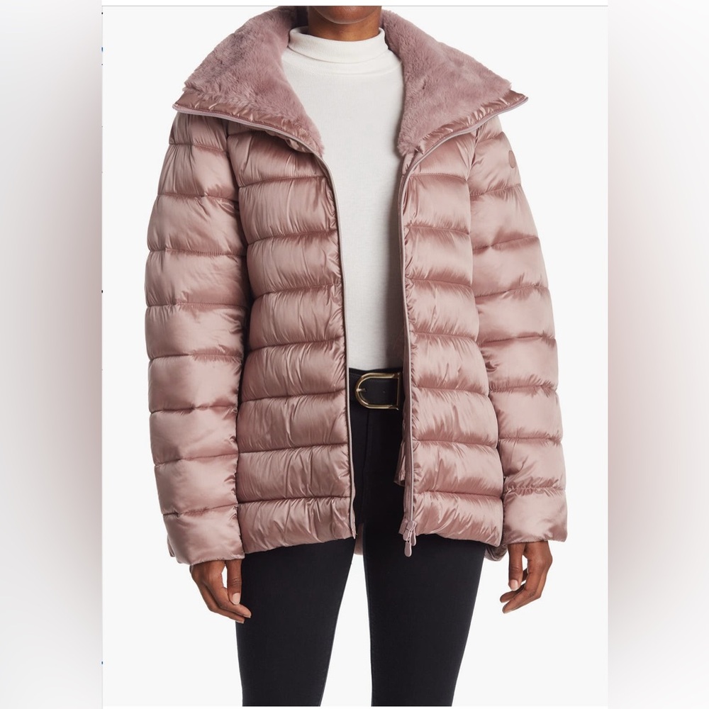 Save the Duck IRISY faux fur collar Zip Puffer Size 2M (S)